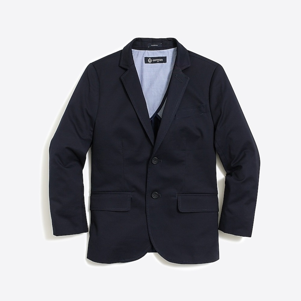 Crewcuts Boys' Thompson suit jacket in flex chino Blazer + matching bottoms.